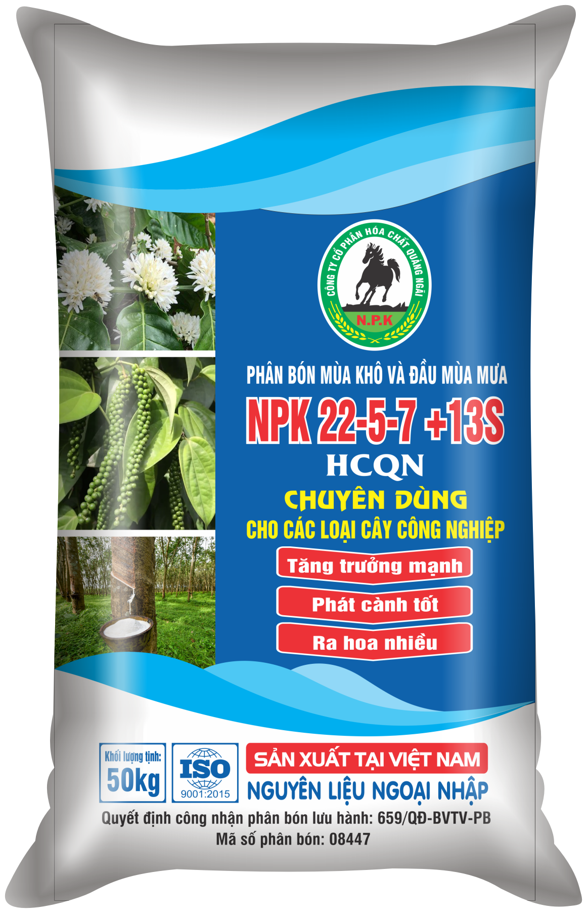 Phân bón Con Ngựa NPK 22-5-7+13S+HCQN