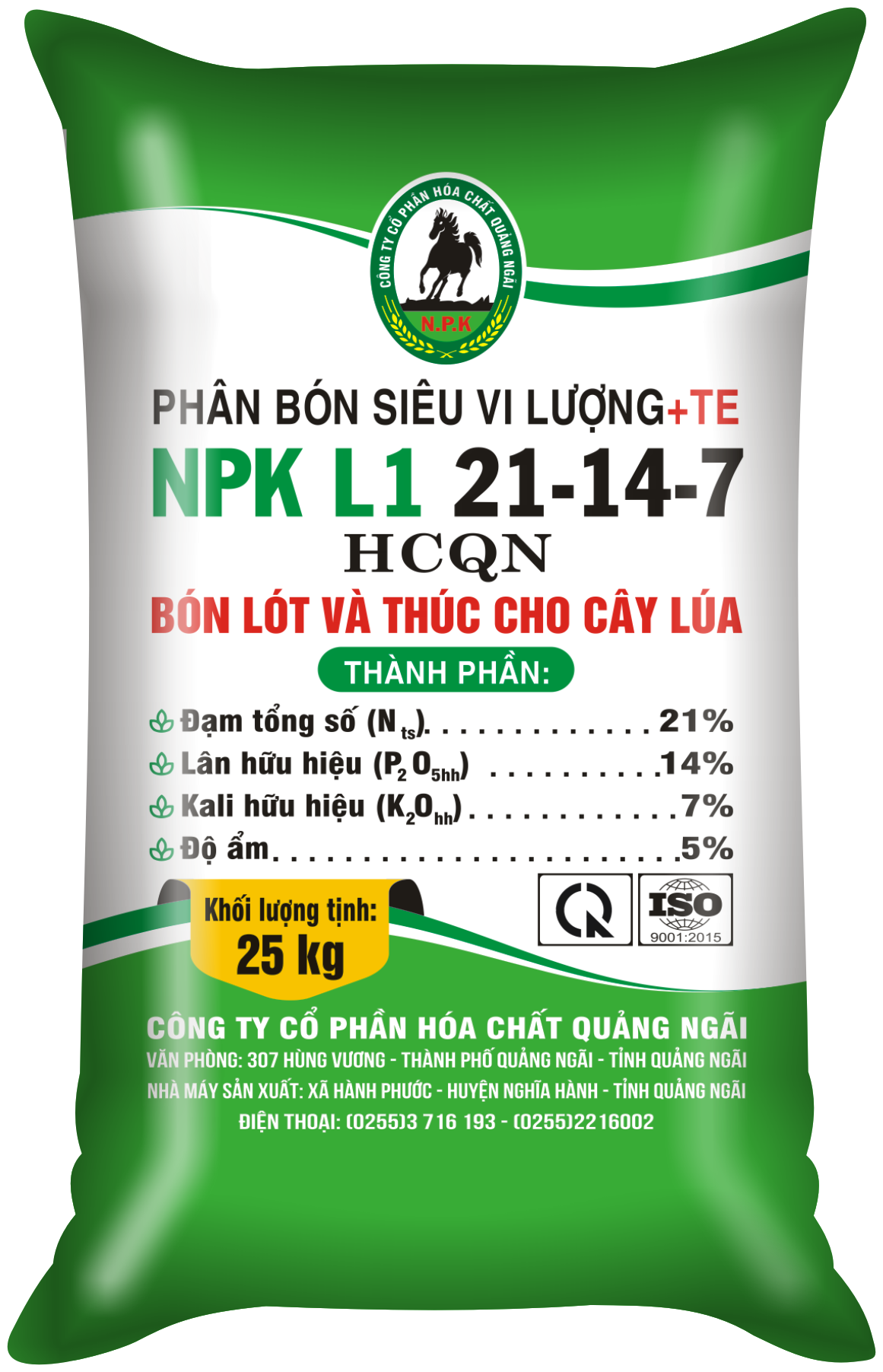 Phân bón Con Ngựa NPK L1 21-14-7+HCQN