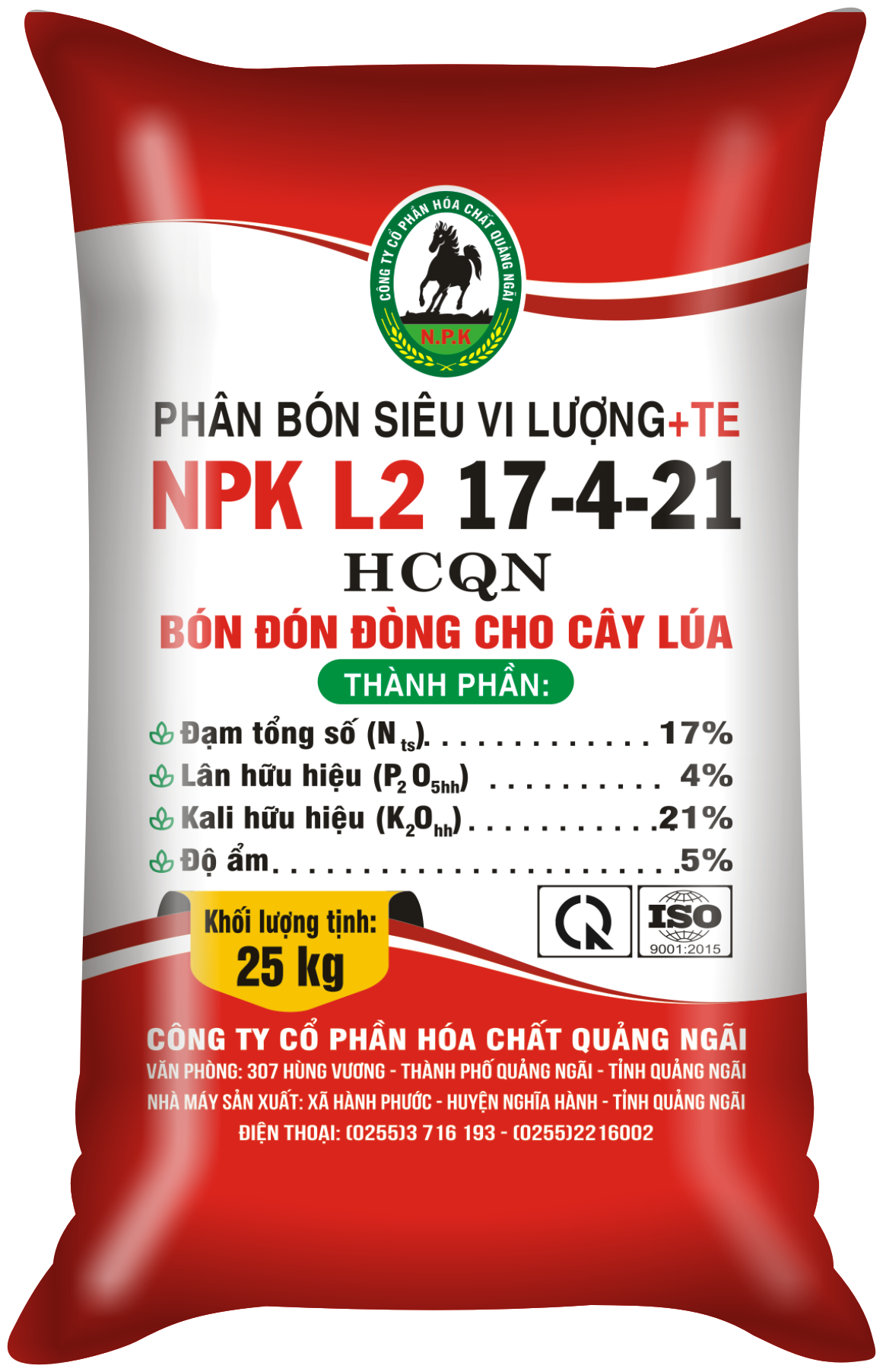 Phân bón Con Ngựa NPK L2 17-4-21+HCQN
